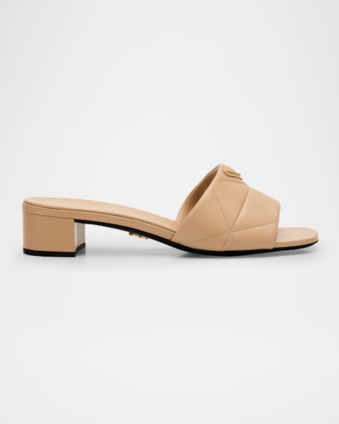 Ferragamo Quilted Lambskin Bow Flat Sandals | Neiman Marcus