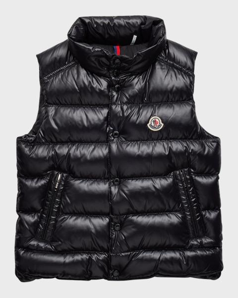 Moncler Kid's Tib Logo Quilted Vest, Size 8-14 | Neiman Marcus