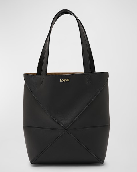 DAILY BAG！！2-WAY Eve Bag (4 COLOR) Loewe Puzzle Fold Medium Tote Bag in Shiny Bicolor Leather