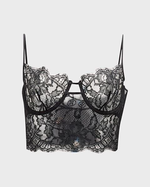 Kiki De Montparnasse Voltaire Embroidered Lace Triangle Bra
