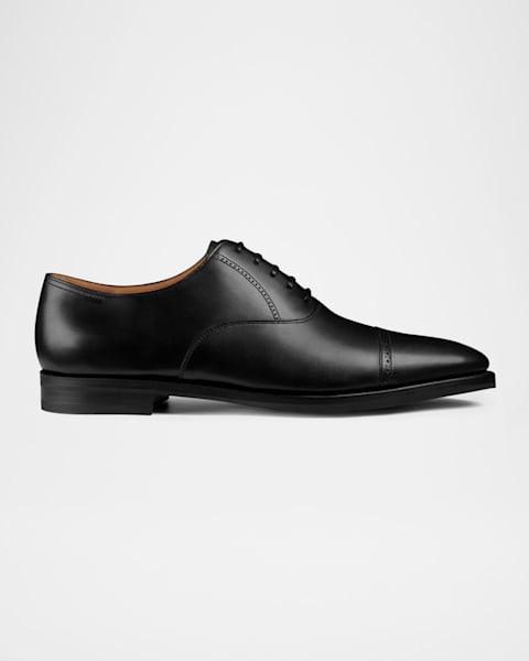 John Lobb Men's City II Cap Toe Leather Oxfords | Neiman Marcus