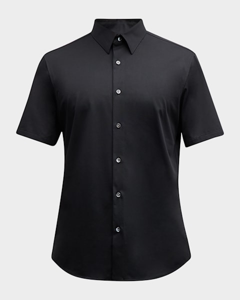 Saint Laurent Men's Johnny-Collar Knit Polo Shirt | Neiman