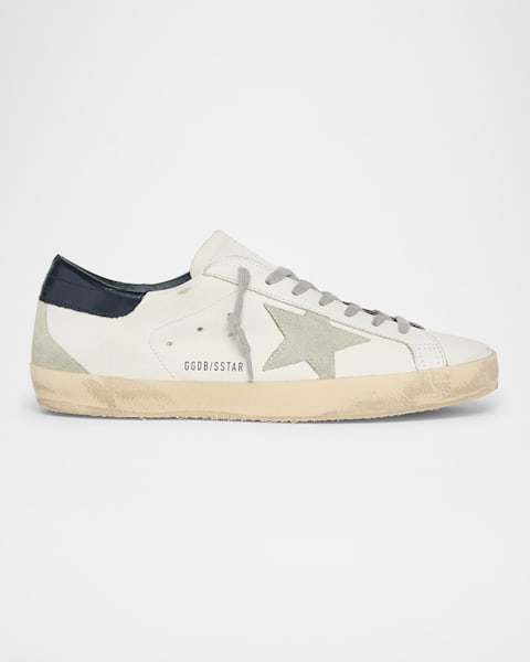 Golden Goose Men's Super-Star Metal-Logo Leather Low-Top