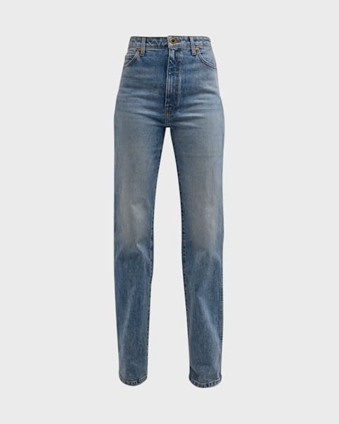 Khaite Dane High-Rise Flared Jeans | Neiman Marcus
