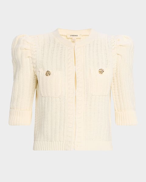 Theory Regal Merino Wool Cropped Cardigan | Neiman Marcus