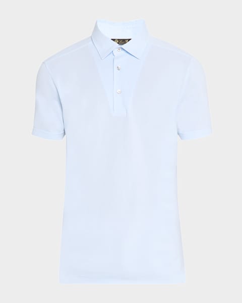 Loro Piana Men's Mazzorbo Silk and Cotton Polo Shirt | Neiman Marcus