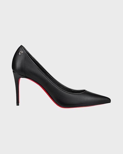Sporty Kate Leather Red Sole Slingback Pumps