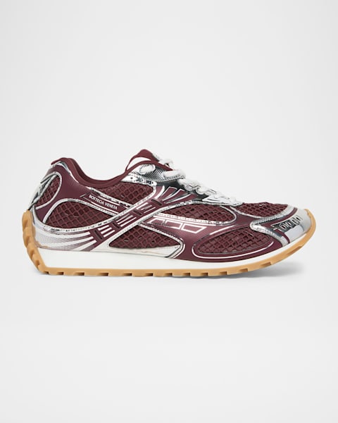 Maison Margiela Men's Replica Metallic Leather Low-Top Sneakers