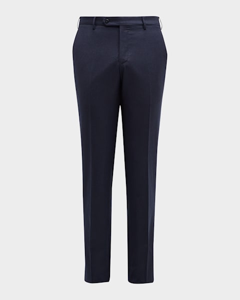 Ralph Lauren Purple Label Men's Gregory Flat-Front Pants | Neiman Marcus