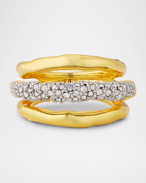 Solanales Large Crystal Pave Geode Ring