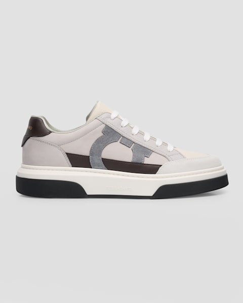 Men's Borg Low-Top Leather Sneakers