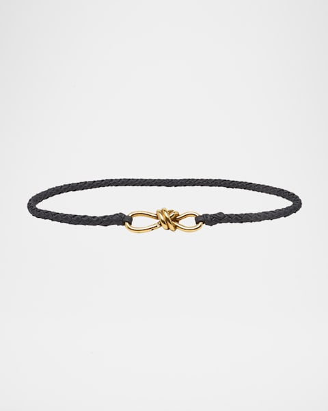 Bottega Veneta Watch-Buckle Intrecciato Medium Leather Belt