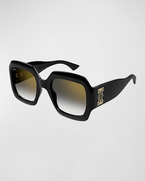 Cartier Panther C-Logo Acetate Cat-Eye Sunglasses | Neiman