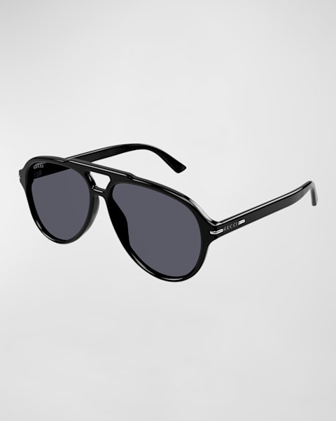 Square Acetate Sunglasses, Black