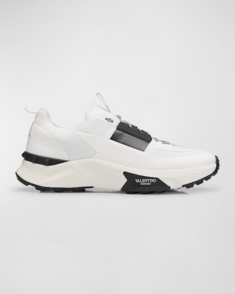 Valentino Garavani Men's Royco V Logo Calfskin Low-Top