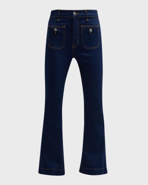 Victoria Beckham Alina Front Pocket Flare Jeans | Neiman Marcus