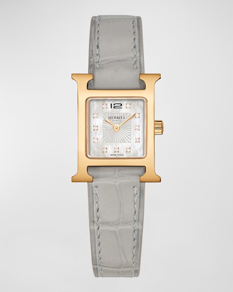 【HERMES 】アワーH ウォッチ スモールモデル25 mm グリーン Heure H watch, Small model, 25 mm | Hermès UK