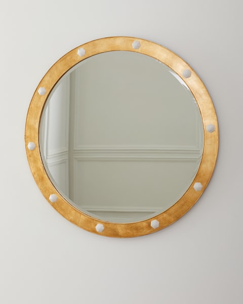 Round Floral Mirror 