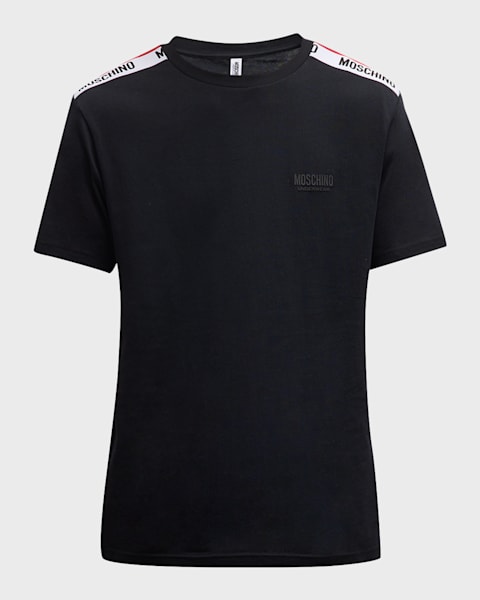 Moschino Men's T-Shirt with Shoulder Taping | Neiman Marcus