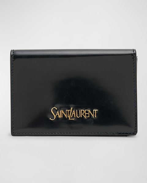 [Saint Laurent] Monogramma Matlace Card ☆送料込☆ Saint Laurent YSL Monogram Envelope Flap Card Case in Python