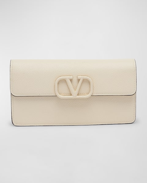 Valentino Garavani VLOGO Signature Metallic Leather Wallet
