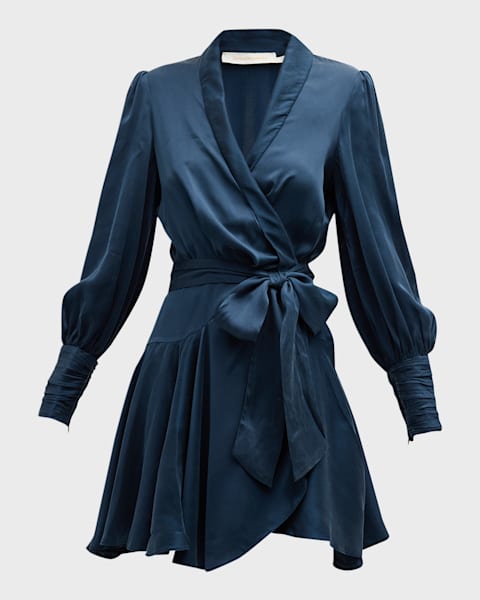 Zimmermann Silk Wrap Midi Dress | Neiman Marcus