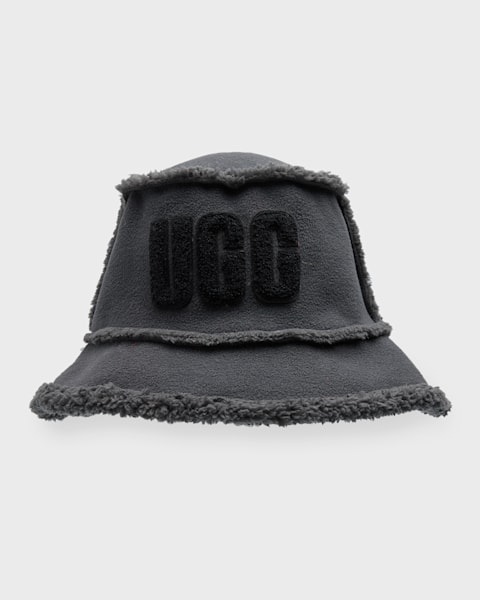 UGG Fluff Faux-Fur Scalloped Bucket Hat | Neiman Marcus