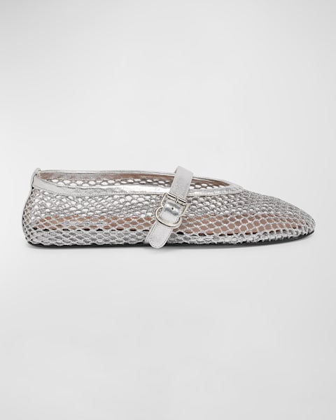 ALAIA Net Leather Thong Mules | Neiman Marcus