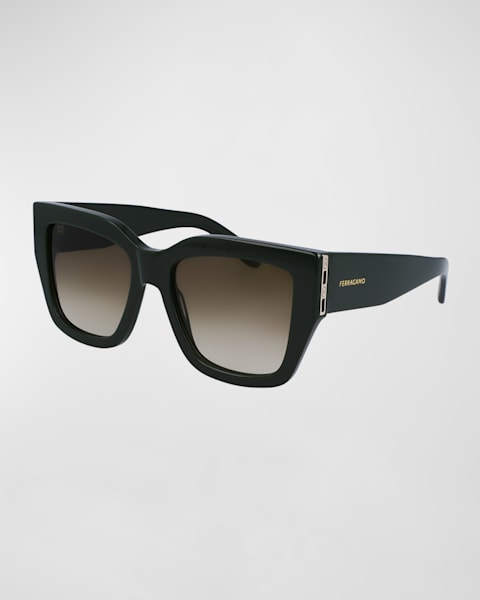 Ferragamo Gancini Round Acetate Sunglasses - Bergdorf Goodman