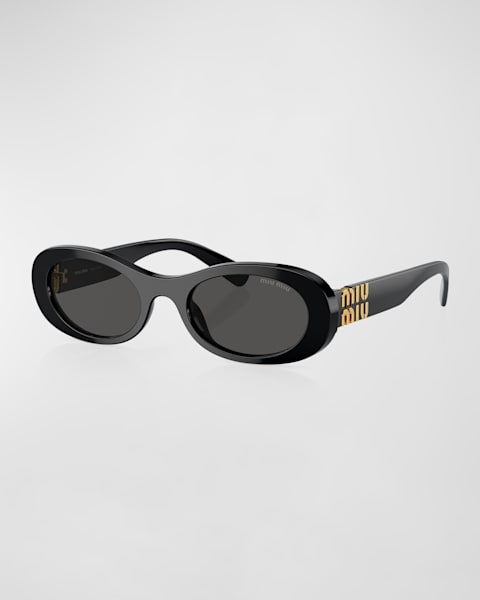 Logo Oval Acetate Sunglasses