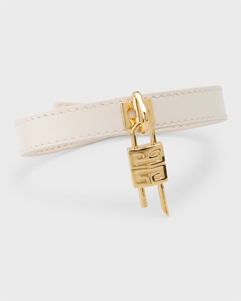 Saint Laurent Thin Leather Double Wrap YSL Bracelet | Neiman