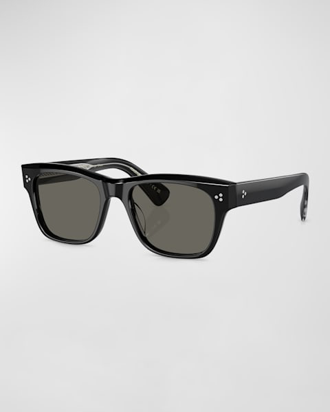 OLIVER PEOPLES Gregory Peck ブラック 47 Oliver Peoples Gregory Peck 47 Round Sunglasses, Yellow | Neiman