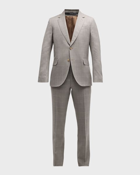 Brunello Cucinelli Men's Plaid Cashmere-Blend Suit | Neiman