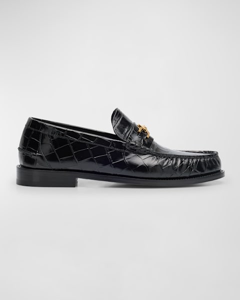 Versace Men's Croc-Stamped Loafers | Neiman Marcus