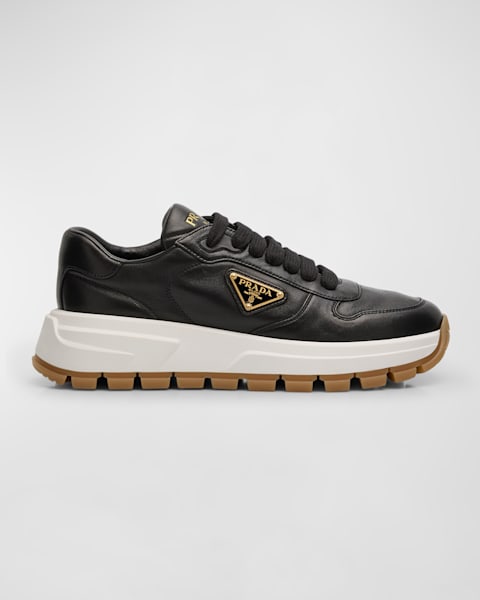 【関税＆送料込み】Prada Leather Sneakers Prada Leather Sneakers | Saks Fifth Avenue