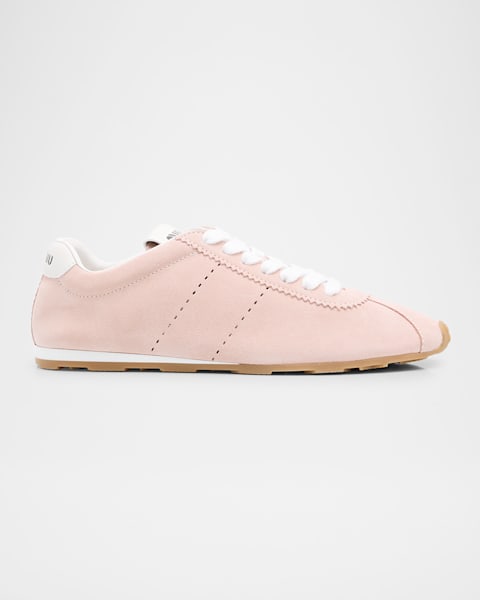 スニーカー MIU MIU SUEDE LEATHER SNEAKERS Miu Miu Low-Top Mesh Suede Sneakers | Neiman Marcus