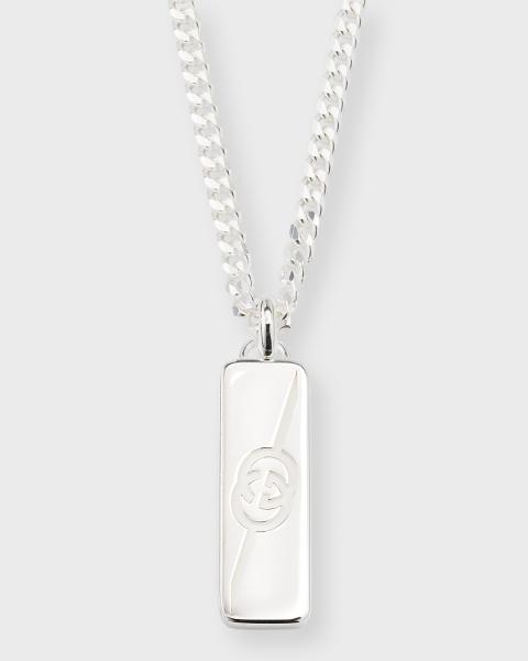 Gucci Men's Sterling Silver Ghost Tag Pendant Necklace | Neiman Marcus