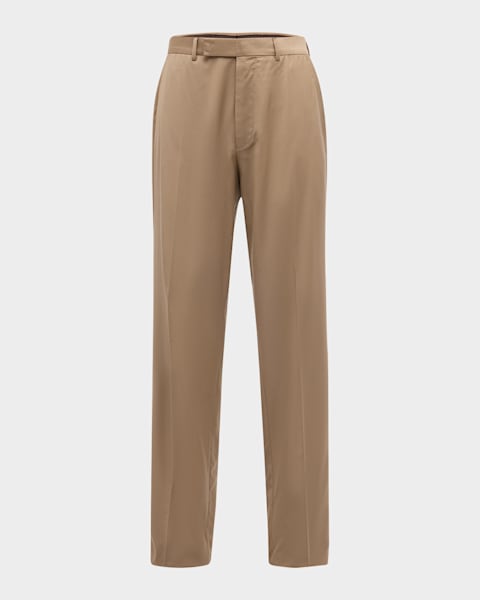 パンツ BRUNELLO CUCINELLI Linen trousers Brown MH126P7197 Viscose and linen trousers with ton-sur-ton lateral band