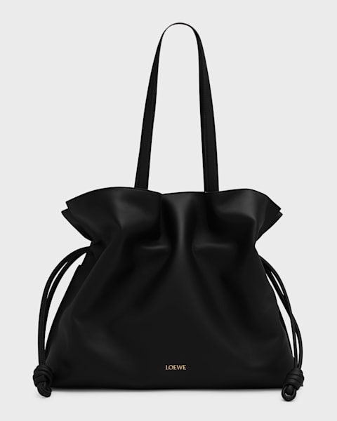 Loewe Mini Anagram Pebble Raffia Bucket Bag | Neiman Marcus