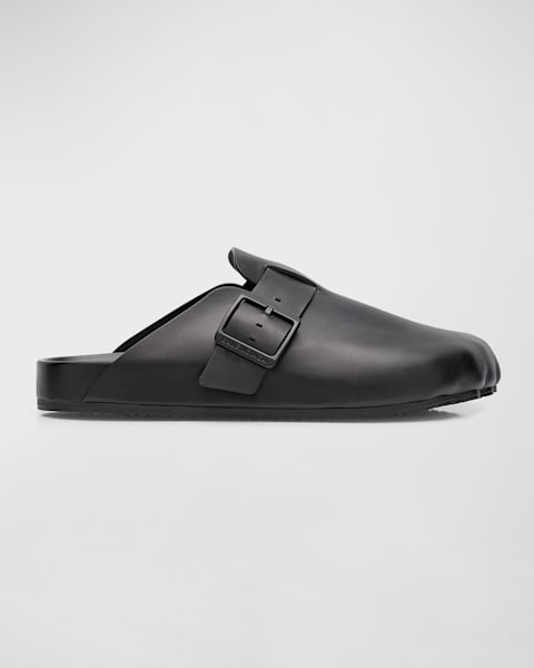 Balenciaga Men's Suede Sunday Mule Slippers | Neiman Marcus