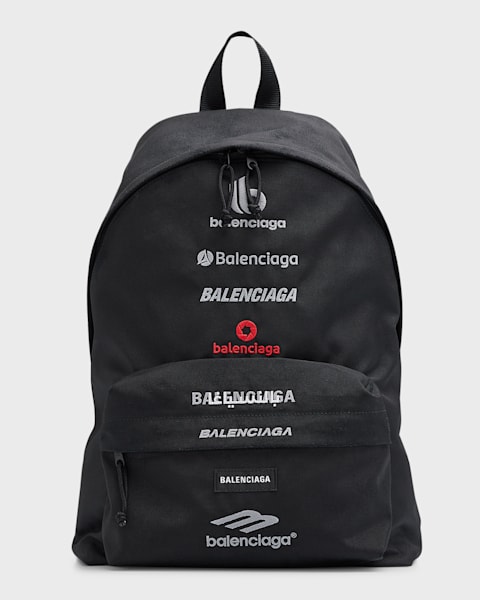 Balenciaga Men's Explorer Nylon Logo Backpack | Neiman Marcus