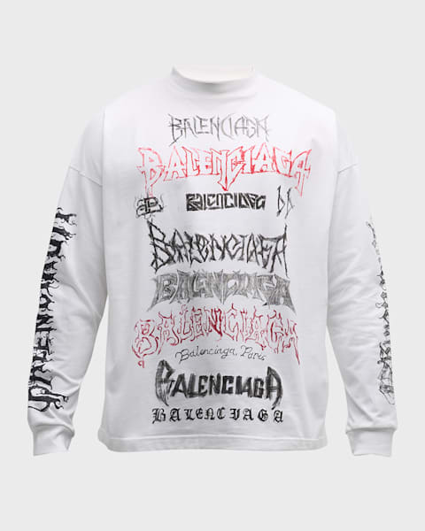 【BALENCIAGA】ハンドドロー T シャツ Balenciaga Men's Hand Drawn Balenciaga T Shirt Large Fit