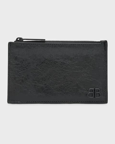 Balenciaga Black Grained Calfskin Long Cardholder () IFCHIC.COM