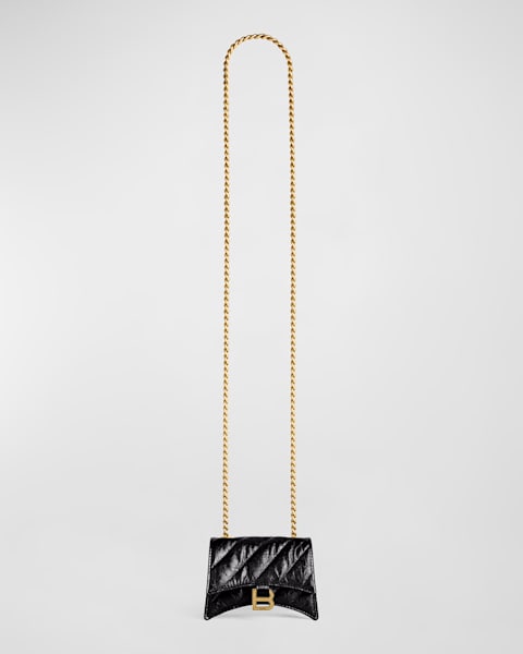 Balenciaga Crush Mini Metallic Quilted Chain Bag | Neiman Marcus