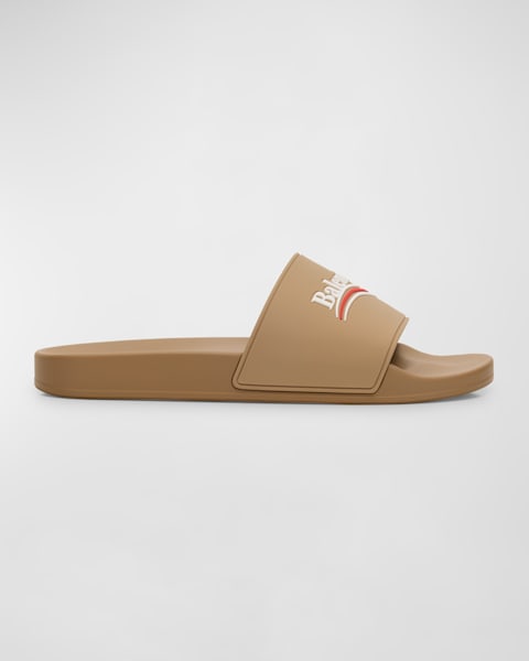 Balenciaga Men's Transparent Pool Slide Sandals | Neiman Marcus
