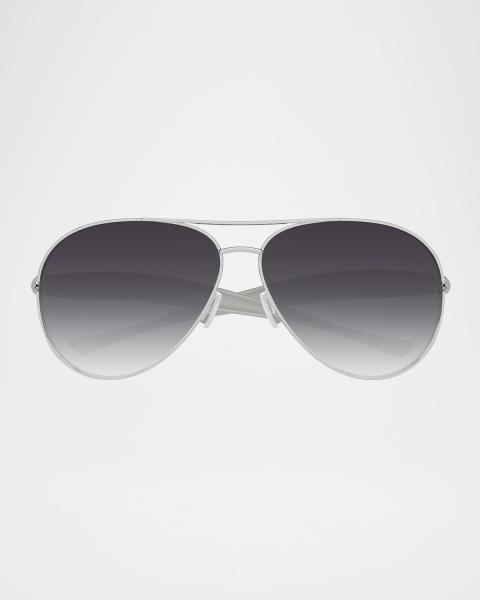 Miu Miu MU A55S Steel Square Sunglasses | Neiman Marcus display picture 2