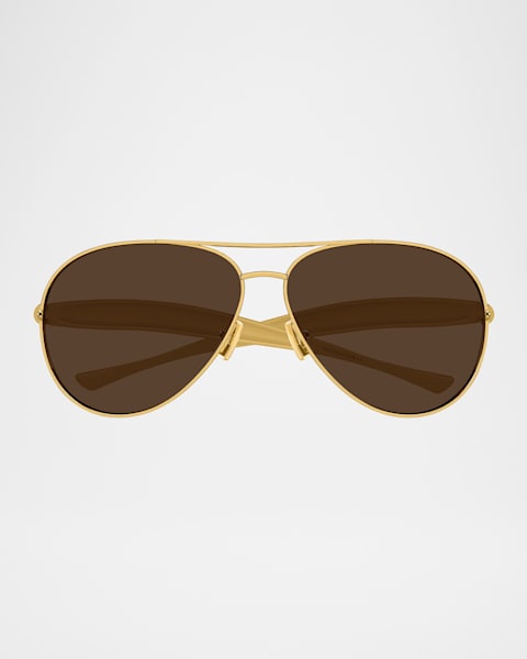 Geometric Acetate & Metal Alloy Aviator Sunglasses 