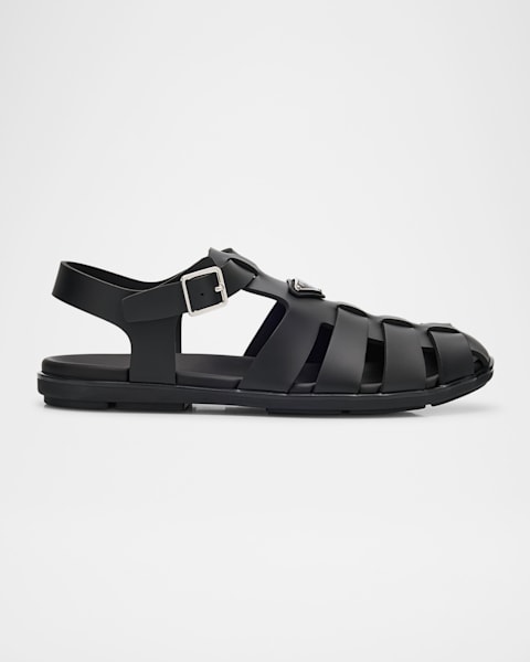 Prada Men's Monolith Rubber Chunky-Sole Fisherman Sandals