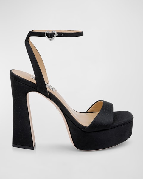 Leandra Metallic Ankle-Tie Sandals