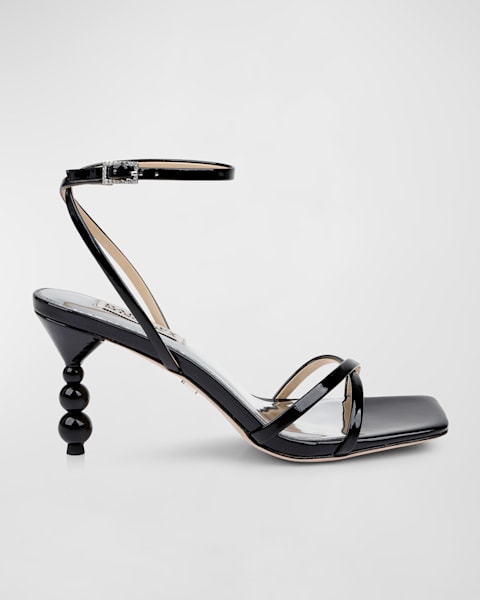Leandra Metallic Ankle-Tie Sandals